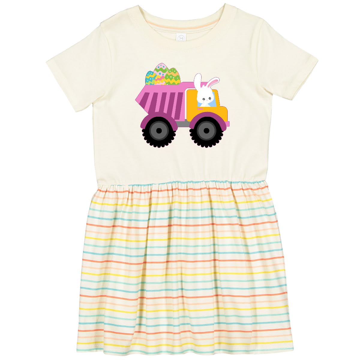 Easter Bunny Dump Truck Toddler Dress for Easter Egg Hunt
