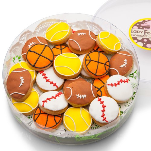 Mini Sports Sugar Cookies - 18pc Gift Set for Parties & Gifts