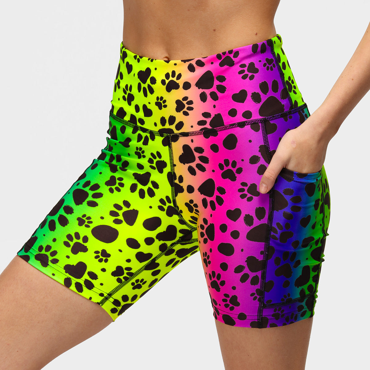 **Pawfect Rainbow Running Shorts for Women - Lightweight & Breathable Athletic Shorts for Jogging, Yoga, Gym Workouts & Outdoor Activities**