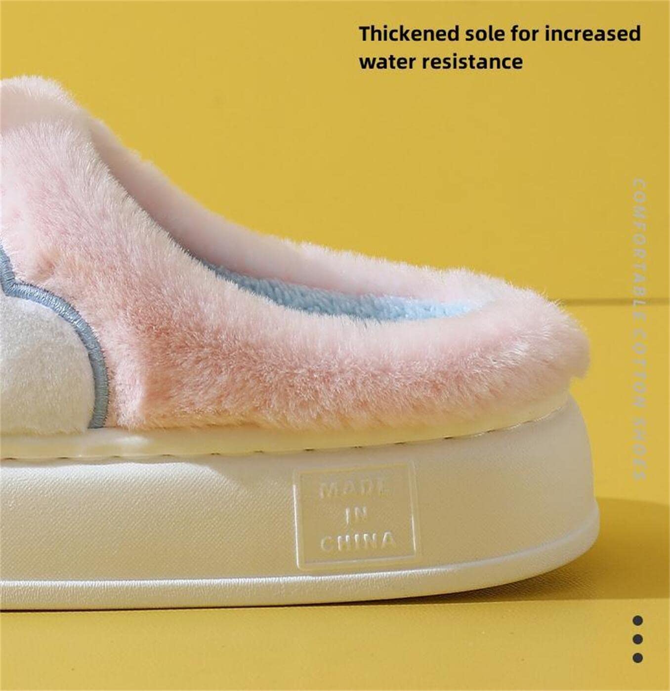 Cozy Cartoon Rabbit Plush Slippers for Men & Women - Soft Warm Indoor/Outdoor Winter House Shoes with Thick Sole - Perfect for Home, Office, Travel & Relaxation