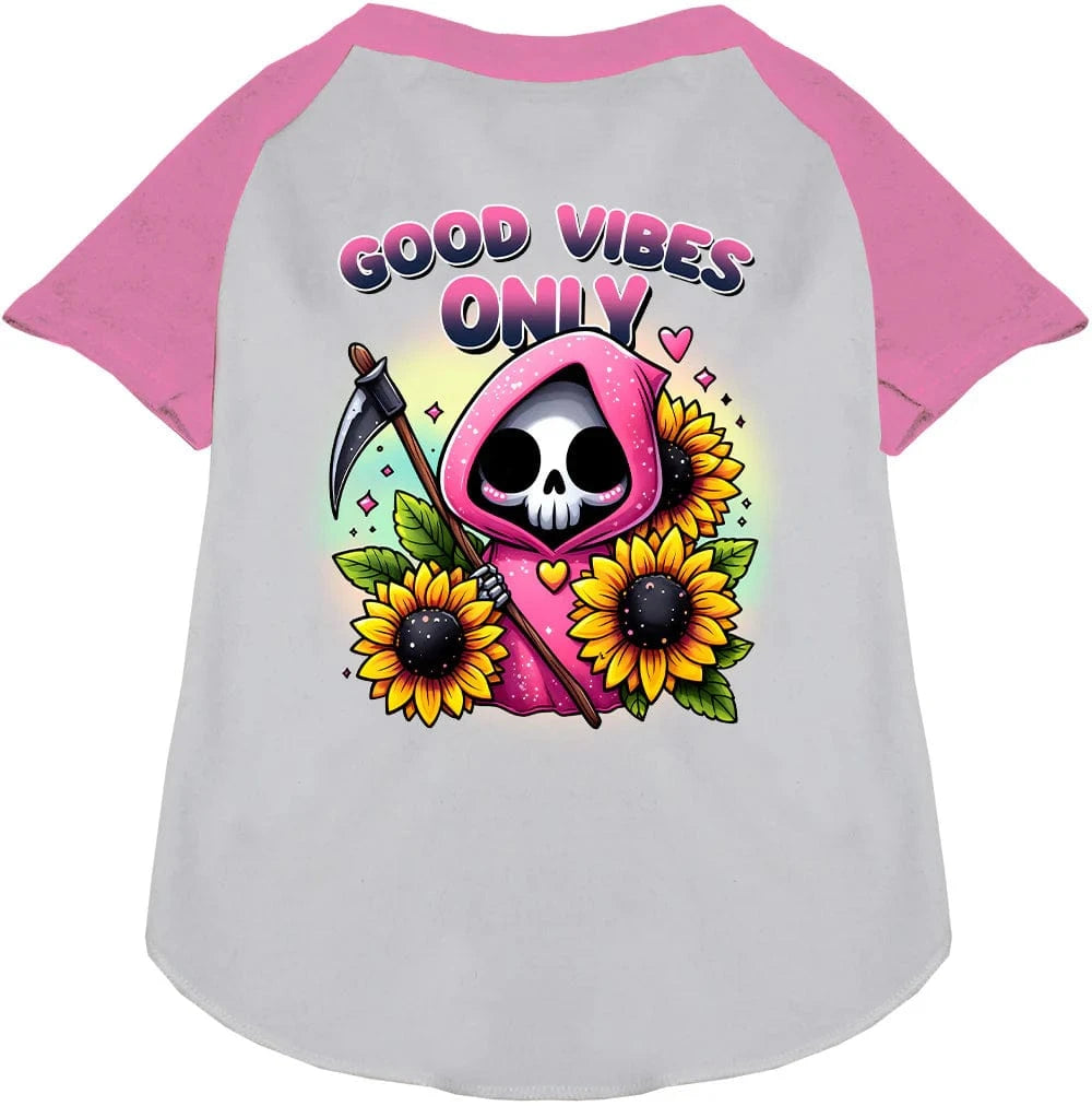 Trendy Good Vibes Pet Shirt for Dogs & Cats - Cute Comfortable Animal Tees for Daily Wear & Photo Shoots