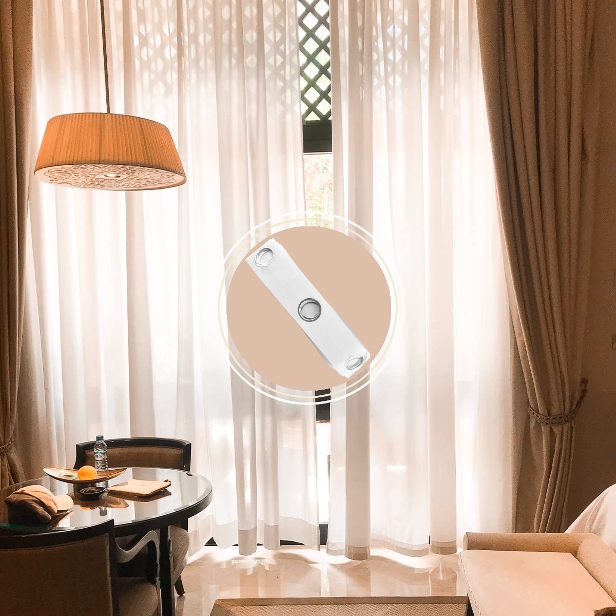 White Curtain Heading Tape with Plastic Grommets - 10.9 Yards Drapery Tape for DIY Sewing & Window Treatments | Premium Curtain Accessories for Home Decor, Bedroom & Living Room