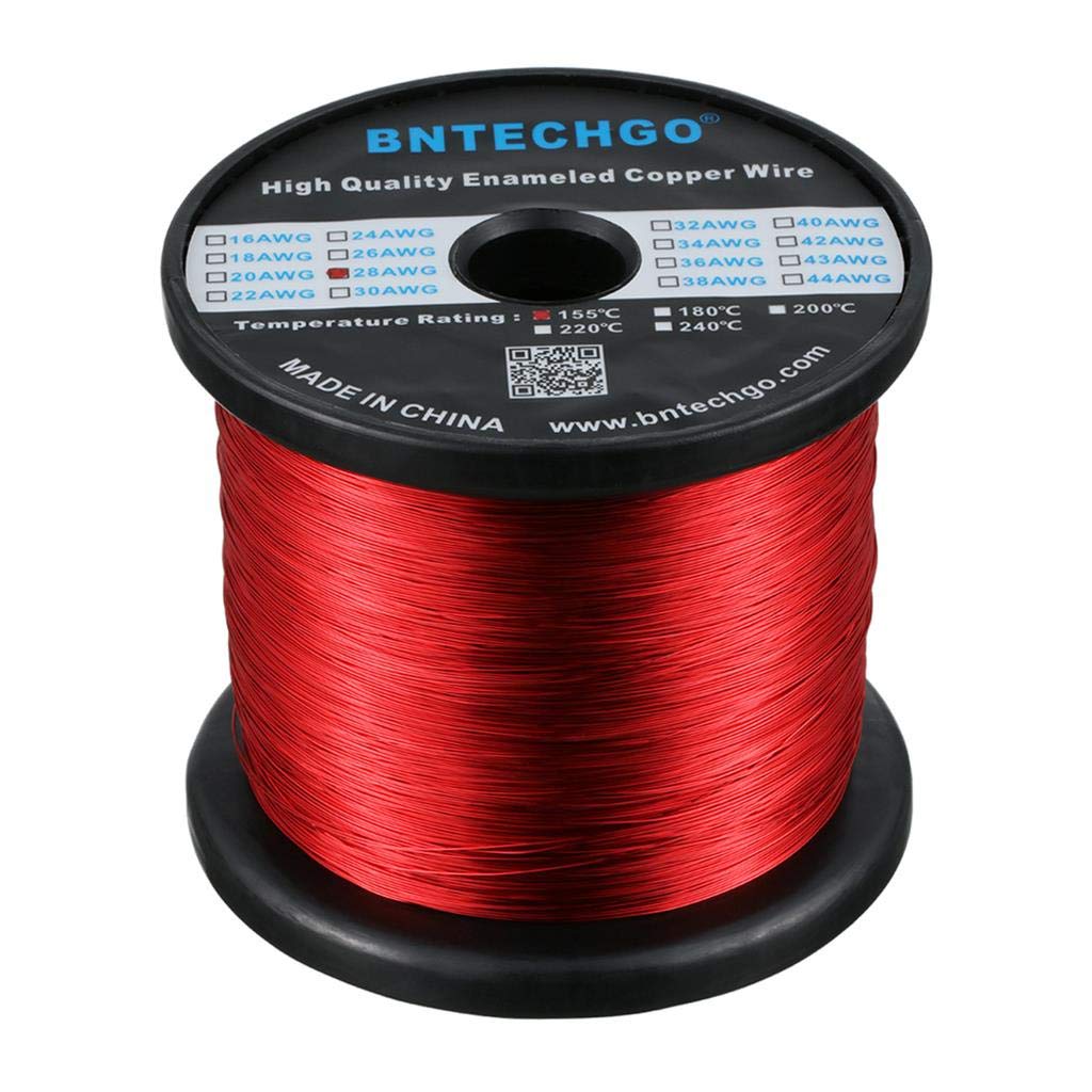 BNTECHGO 28 AWG Enameled Copper Magnet Wire - 5 lb Spool (0.0122