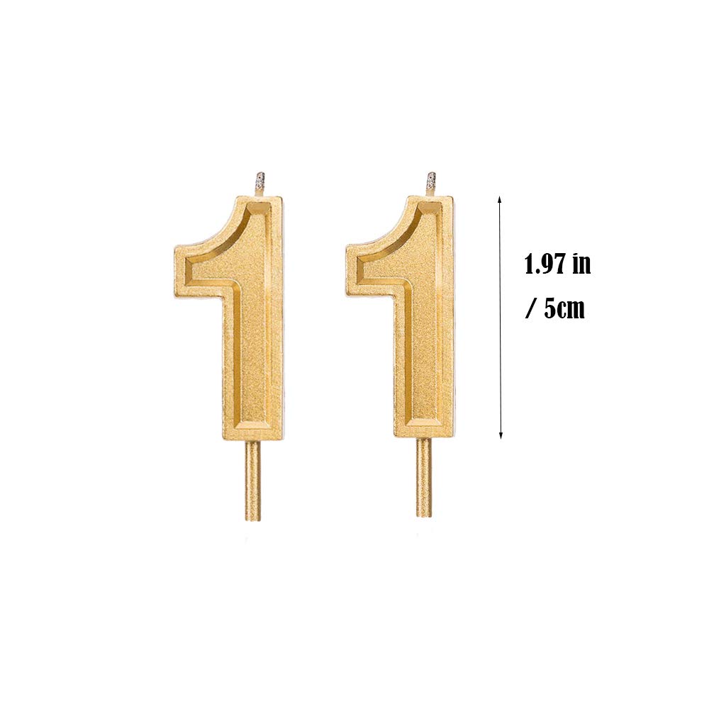 Gold Number 11 Birthday Cake Candles - 11th Birthday Cake Topper for Party Decorations | Perfect for Birthday Cakes, Cupcakes & Celebration Decor