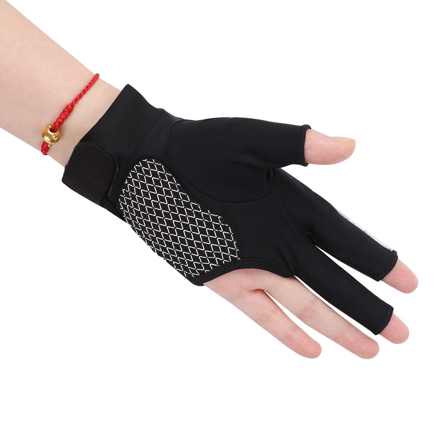 HAOZAIKEJI 3-Finger Billiard Gloves - Breathable Snooker & Pool Cue Gloves for Men & Women, Anti-Slip Stretchable Left Hand Shooting Gloves (1 PC) - Perfect for Professional Pool, Snooker & Carom Games