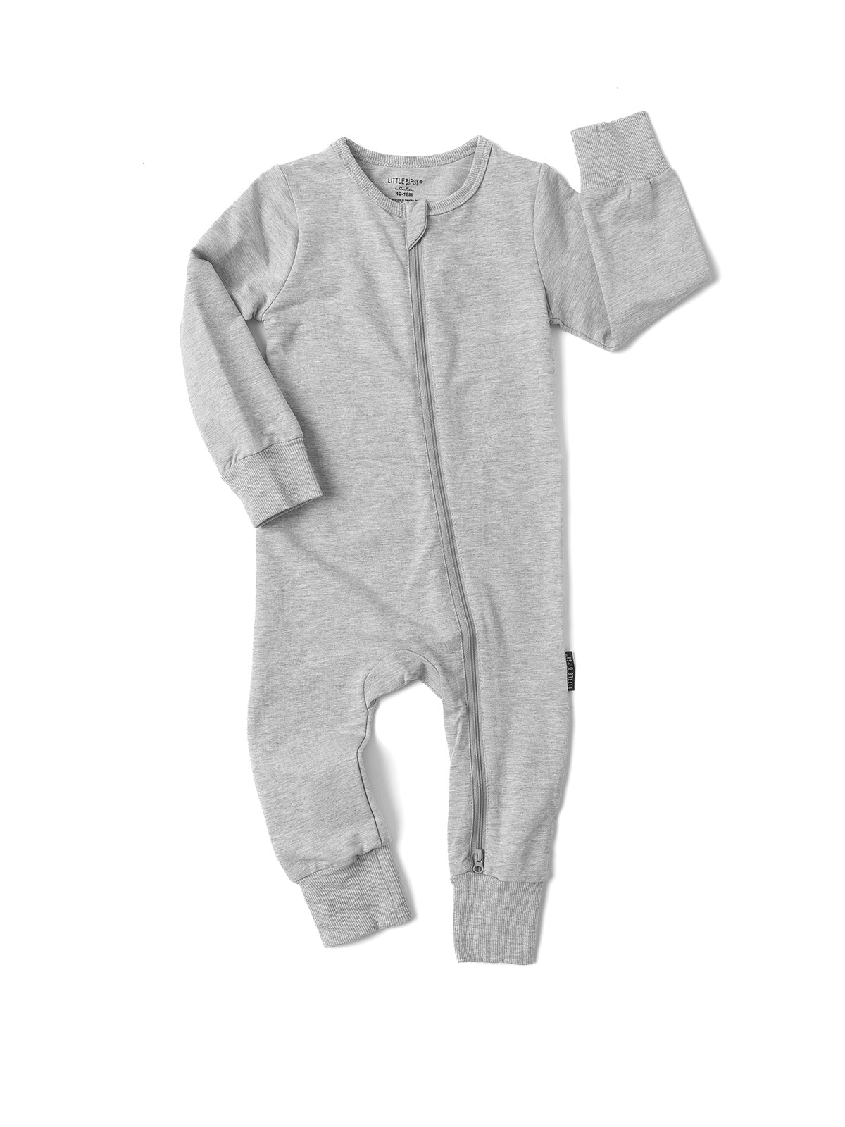 2-Way Zip Romper for Babies - Soft & Comfortable Grey Jumpsuit - Perfect for Playtime, Daycare & Outdoor Adventures