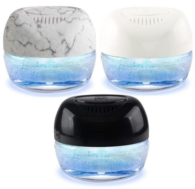3-Pack Water-Based Air Purifier & Freshener with 7-Color LED Mood Light - Eliminates Odors, Improves Air Quality for Home, Office, Bedroom, Bathroom & Living Spaces