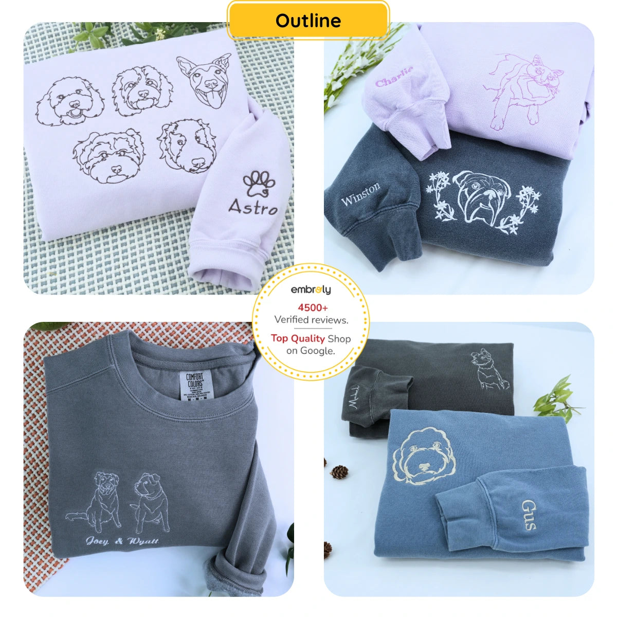 Custom Pet Embroidered Sweatshirt with Photo - Personalized Pet Face & Name Hoodie or T-Shirt | Unique Gift for Pet Lovers, Dog & Cat Owners | Cozy Casual Wear for Family Photos, Outdoor Adventures