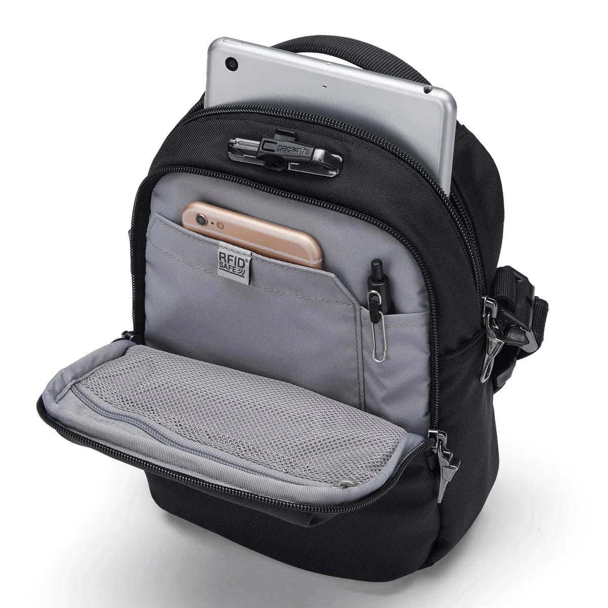 Pacsafe V Anti-Theft Crossbody Bag - Secure Travel & Everyday Use for Women & Men | RFID Protection, Slash-Resistant Straps | Perfect for Commuting, Shopping & Sightseeing