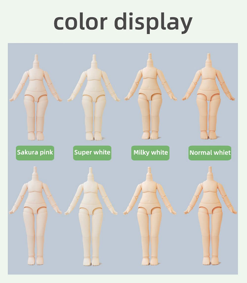 XiDonDon 1/12 Scale BJD Doll Body - 9.6cm/11cm YMY2 Action Figure Replacement Parts (Milky White) | Perfect for Doll Customization, Photography & Collectibles