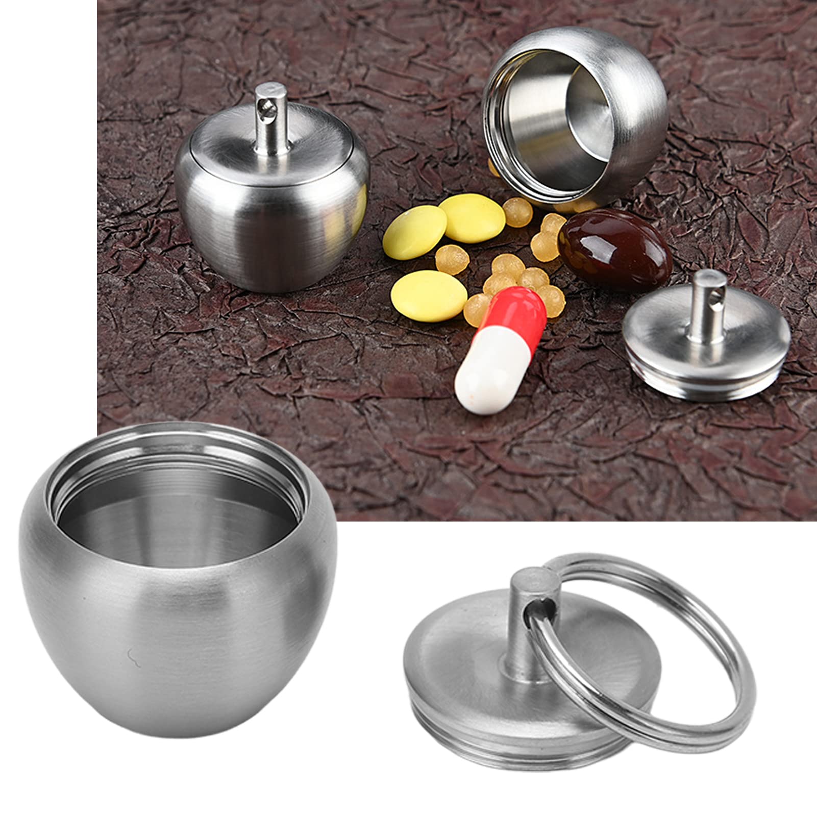 Premium Stainless Steel Keychain Organizer - Mini Portable Metal Case with Airtight Seal for Jewelry, Pills, and Small Items | Perfect for Travel, Gym, and Everyday Carry (EDC)