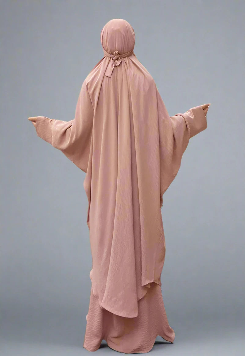 2-Piece Wrinkle-Free Jilbab Abaya Dress Set - Modest Islamic Prayer Dress for Women - Perfect for Daily Wear, Mosque, and Special Occasions