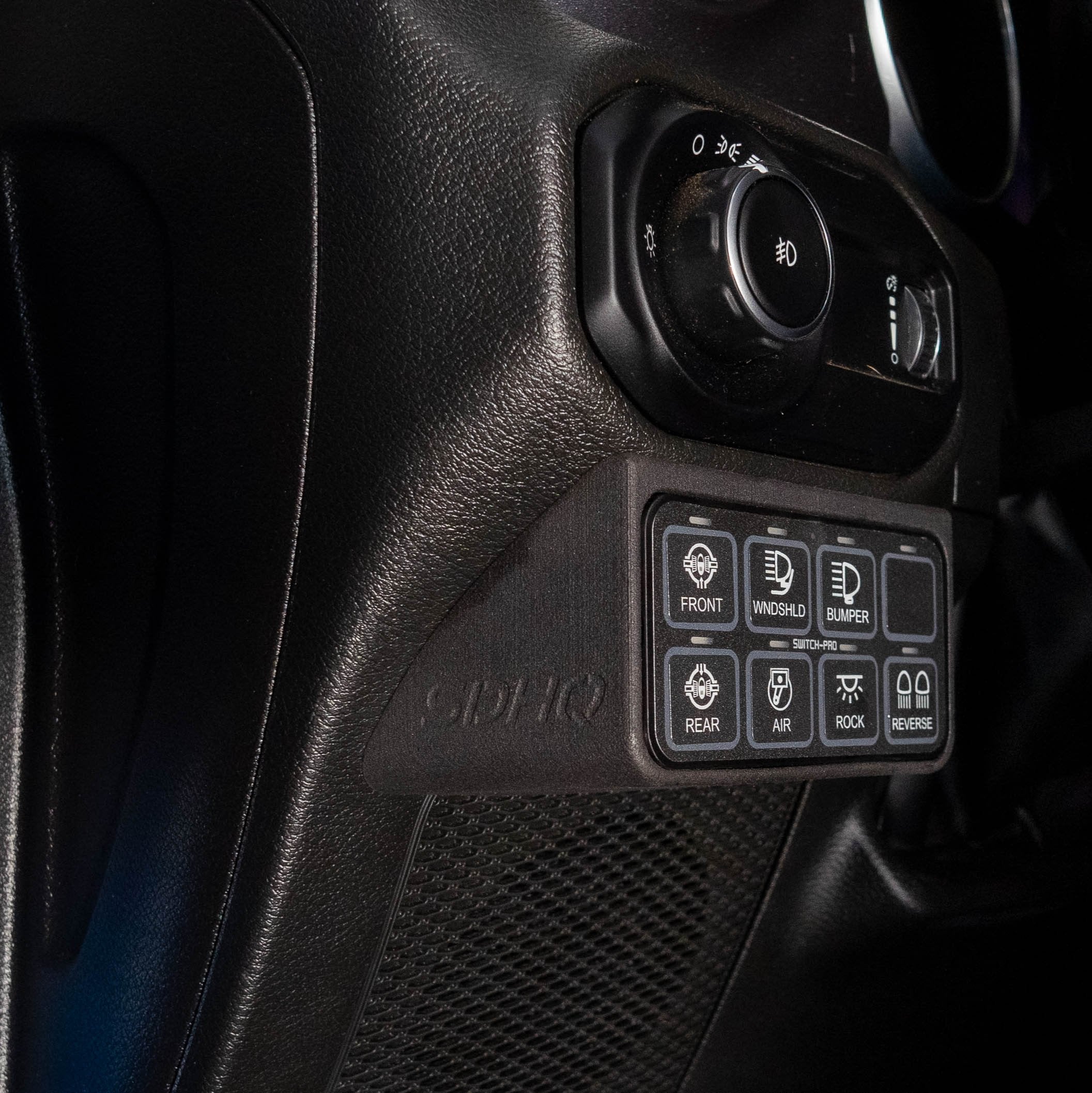 2023 Jeep JL EcoDiesel/V8 SDHQ Built Complete Switch Pros SP 9100 Mounting Kit - Heavy Duty Off-Road Switch Panel System for Jeep Wrangler JL Accessories