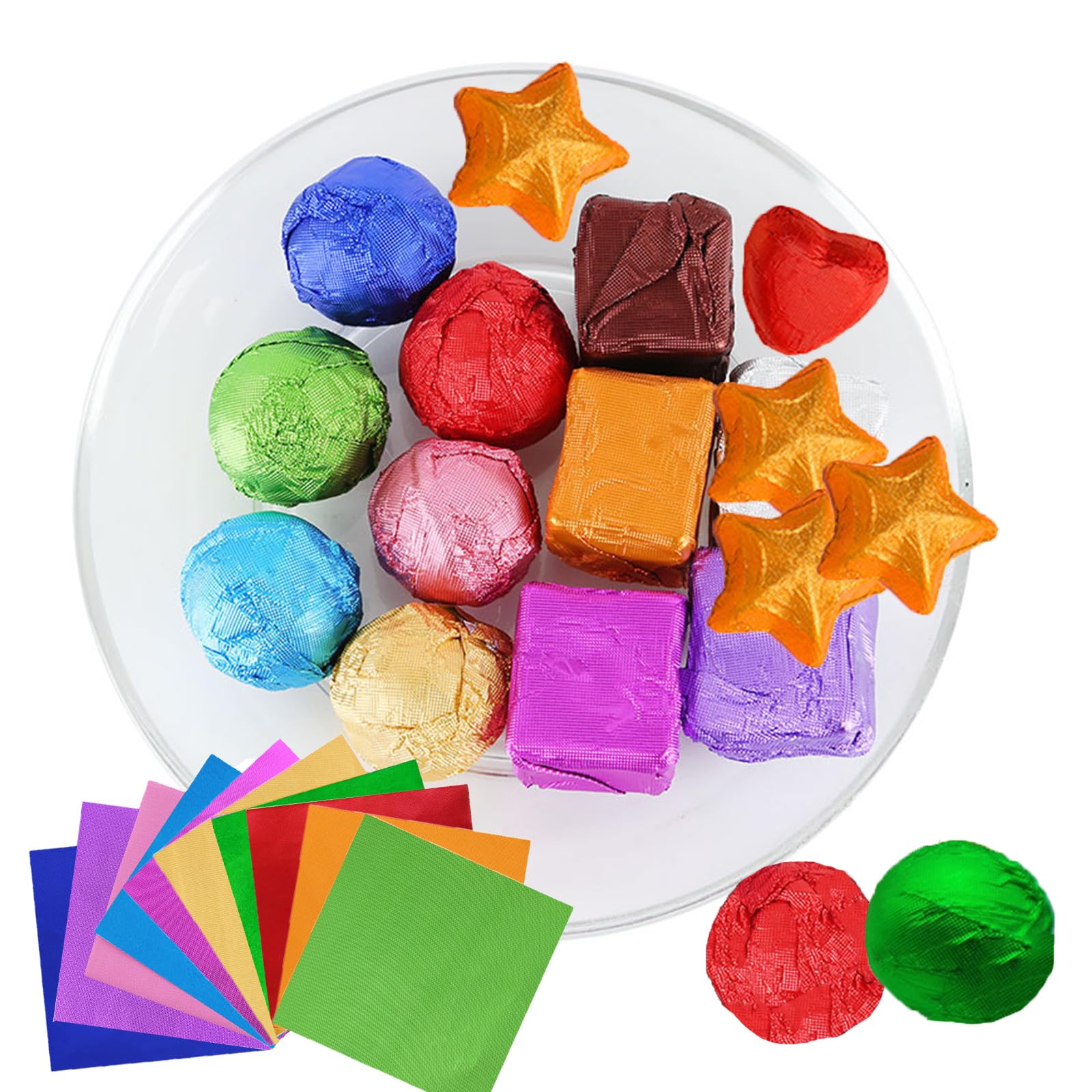 100PCS Pink Foil Candy Wrappers - 4x4 Inch DIY Chocolate Bar Wrappers for Homemade Candies, Chocolates, Cakes & Party Favors - Perfect for Birthday, Wedding & Holiday Gift Packaging