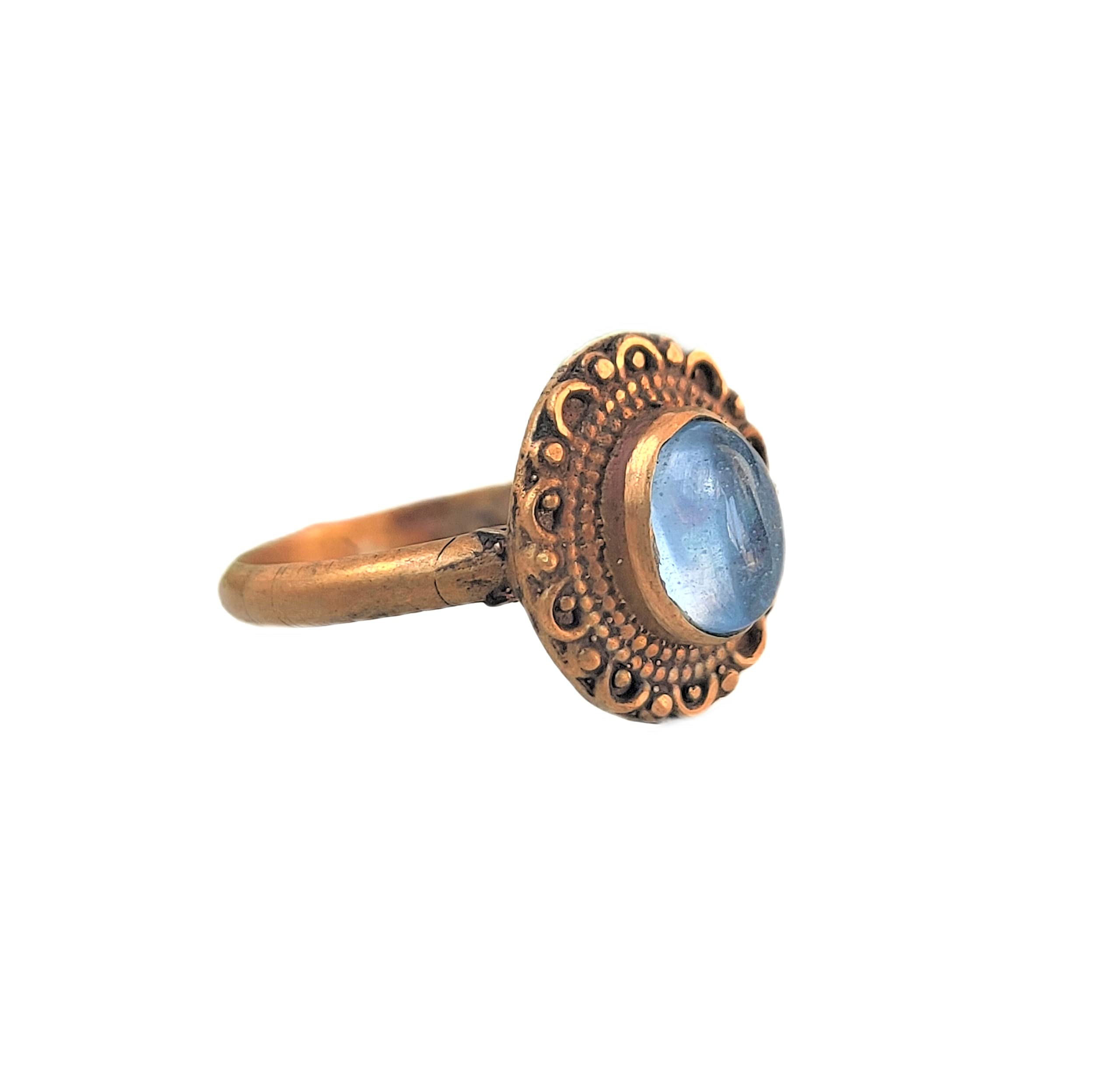 Natural Blue Chalcedony Ring - Handmade Minimalist Oval Semi-Precious Stone Jewelry in Gold Filled & Brass Options | Dainty Blue Chalcedony Ring for Women, Perfect for Everyday Wear, Gift Giving & Boho Fashion