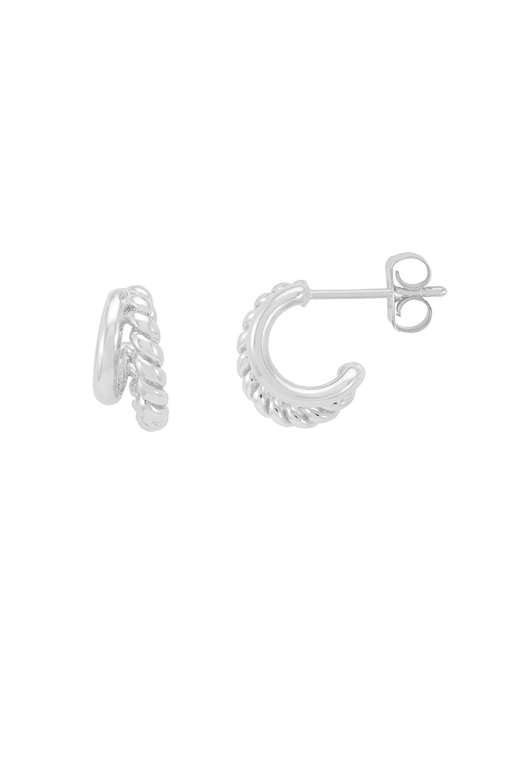 Stylish Plain and Twist Double Hoop Earrings for Women - Trendy Gold/Silver Fashion Jewelry - Perfect for Everyday Wear, Parties & Special Occasions