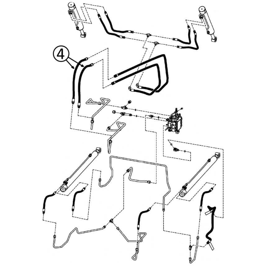Bobcat S220 Hydraulic Hose Kit - Replacement Hose for Arm Pivot to Loader Bucket Tilt Cylinders (Part #4) - Heavy-Duty Construction Equipment Replacement Parts for Skid Steer Loaders