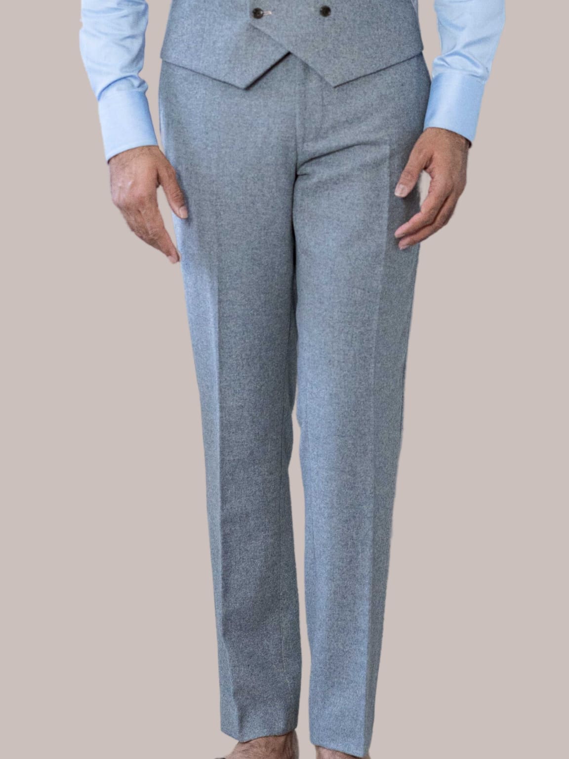 Harry Brown Ralph Grey Flannel 3 Piece Suit for Men - Premium Wool Blend Business Formal Wear - Perfect for Weddings, Office Meetings & Special Occasions