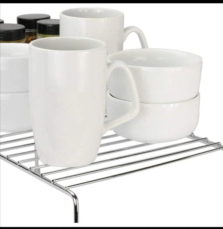6-Pack Expandable Stainless Steel Kitchen Dish Rack - Rust-Resistant Nano Coating, Extends to 580mm for Cabinet Storage - Perfect for Small Kitchens, Dish Drying & Countertop Organization