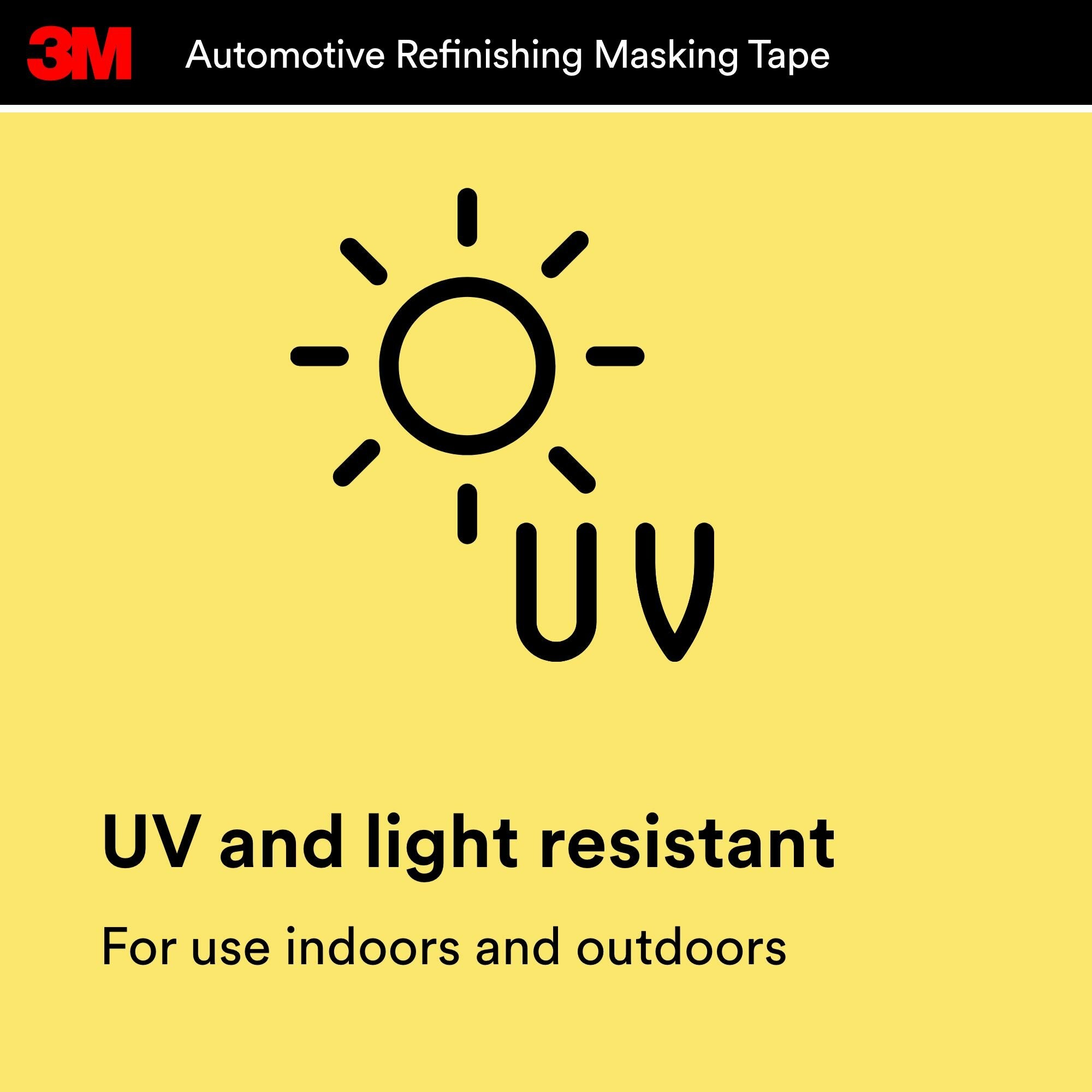 3M Automotive Refinish Masking Tape 03423 - 18mm x 32m for Car Painting, Bodywork & Detailing - Perfect for Auto Shops & DIY Projects