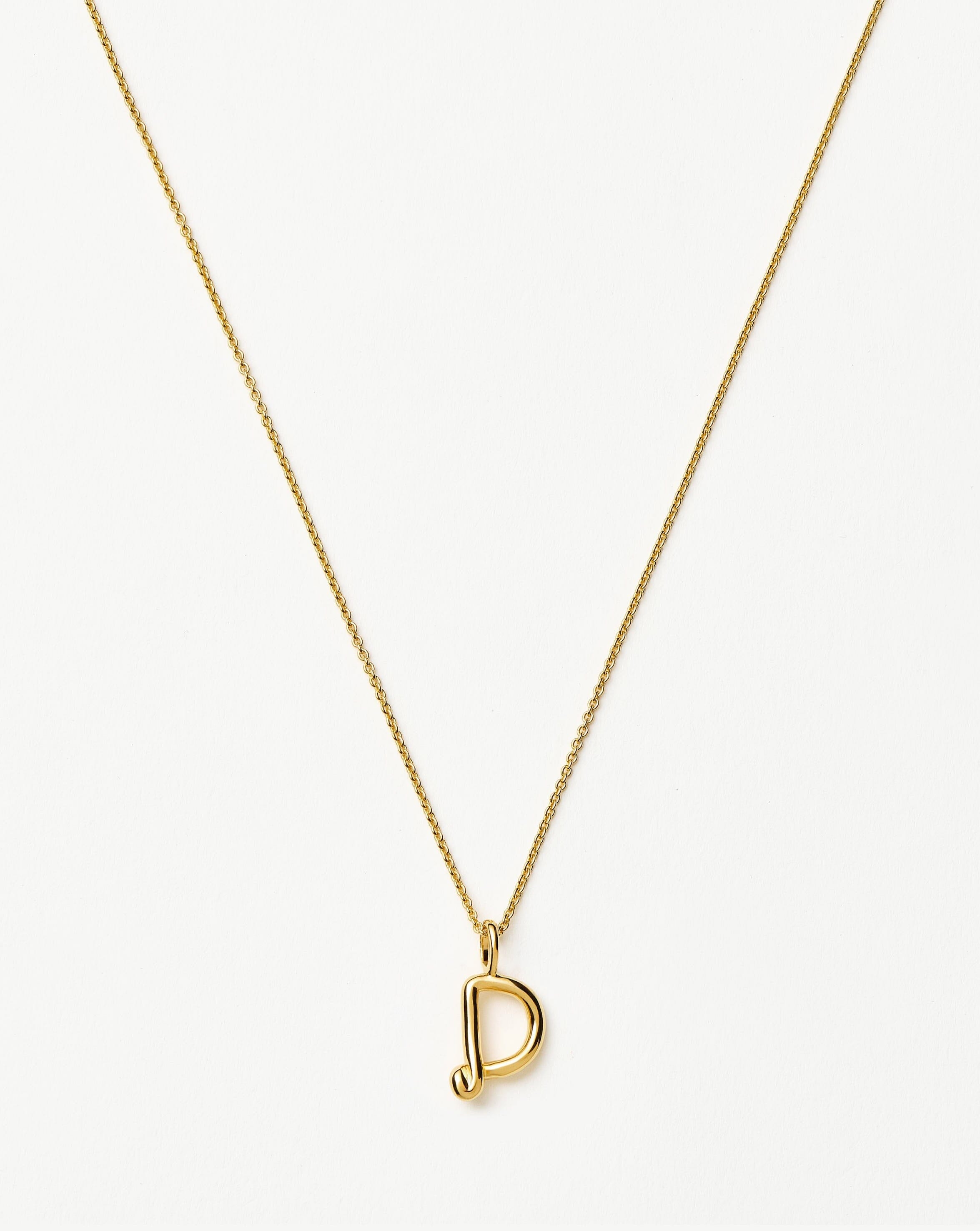 Curly Molten Mini Initial Necklace - 18k Gold Vermeil Personalized Jewelry for Women | Perfect for Gifts, Anniversaries & Everyday Elegance