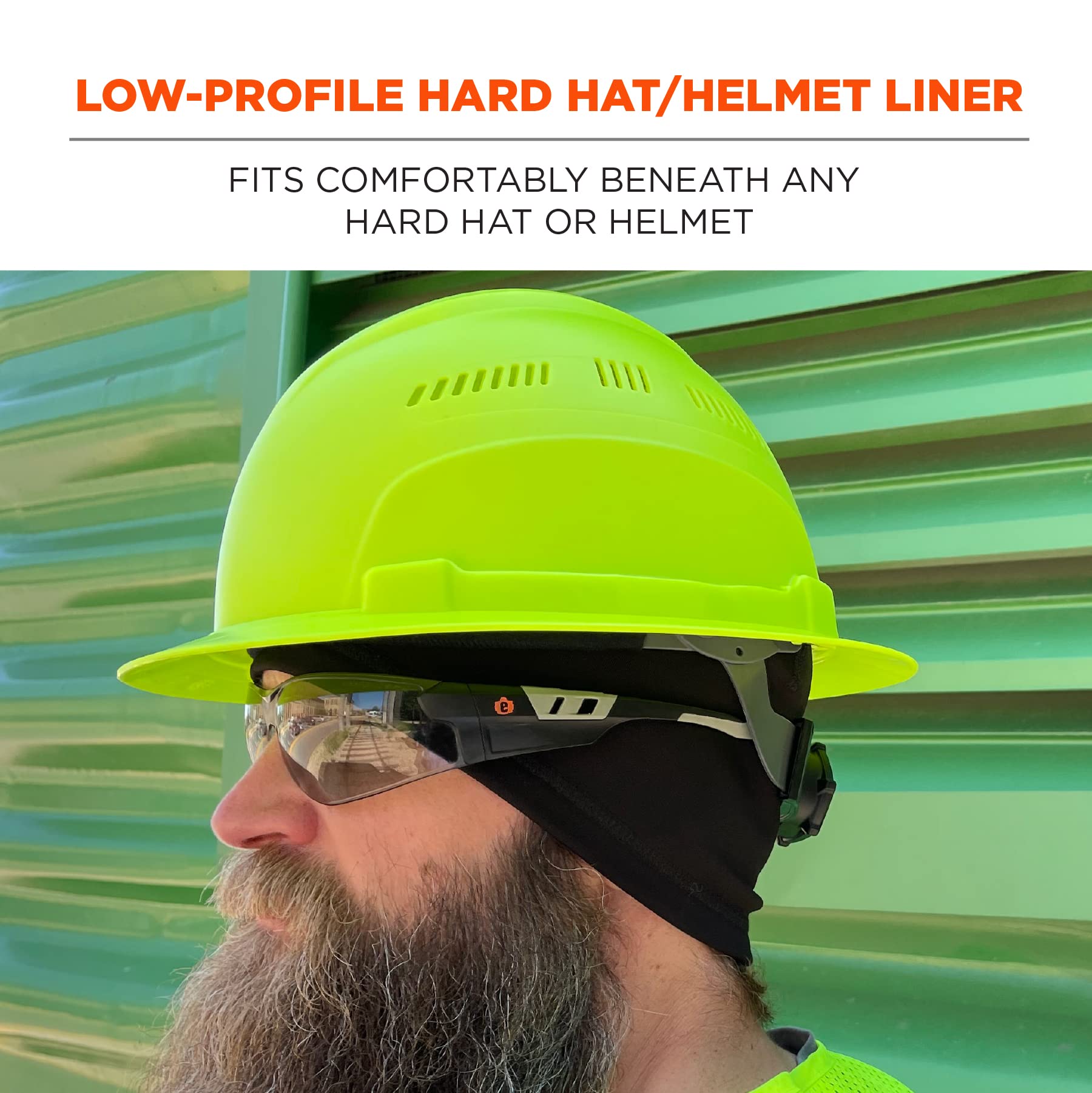 Ergodyne Standard Winter Skull Cap Helmer Liner - Black One Size | Cold Weather Head Protection for Construction, Outdoor Work & Winter Sports