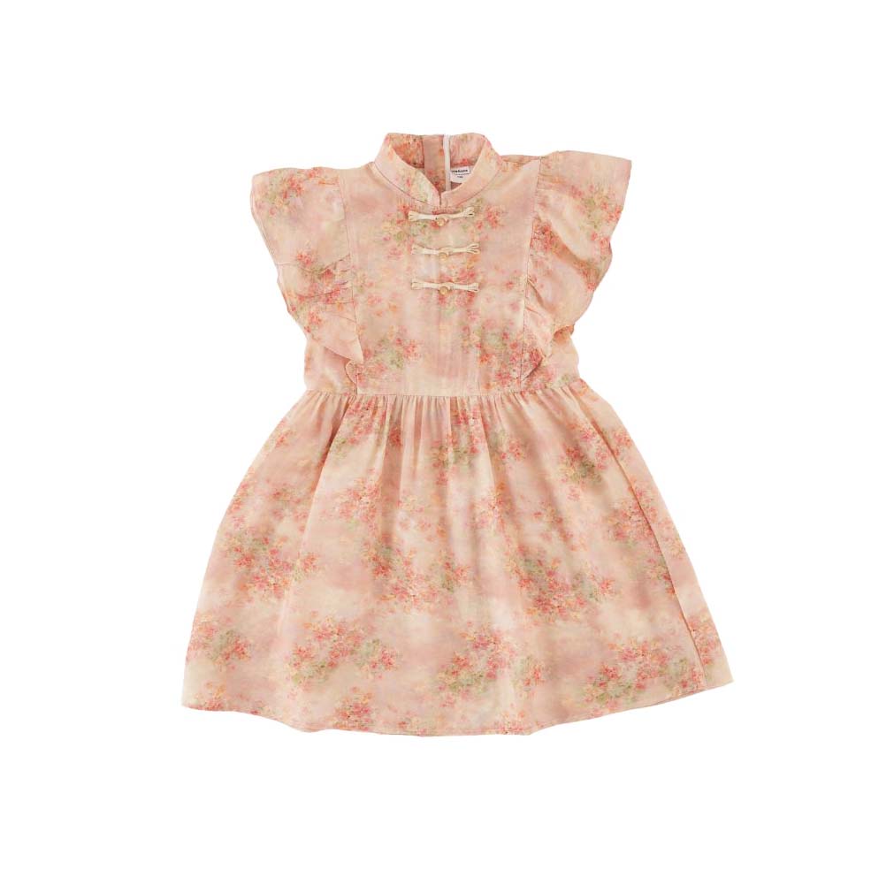 Pink Floral Cheongsam Dress for Baby Girls | Singapore Souvenir Gift | Perfect for Festivals, Parties & Cultural Events
