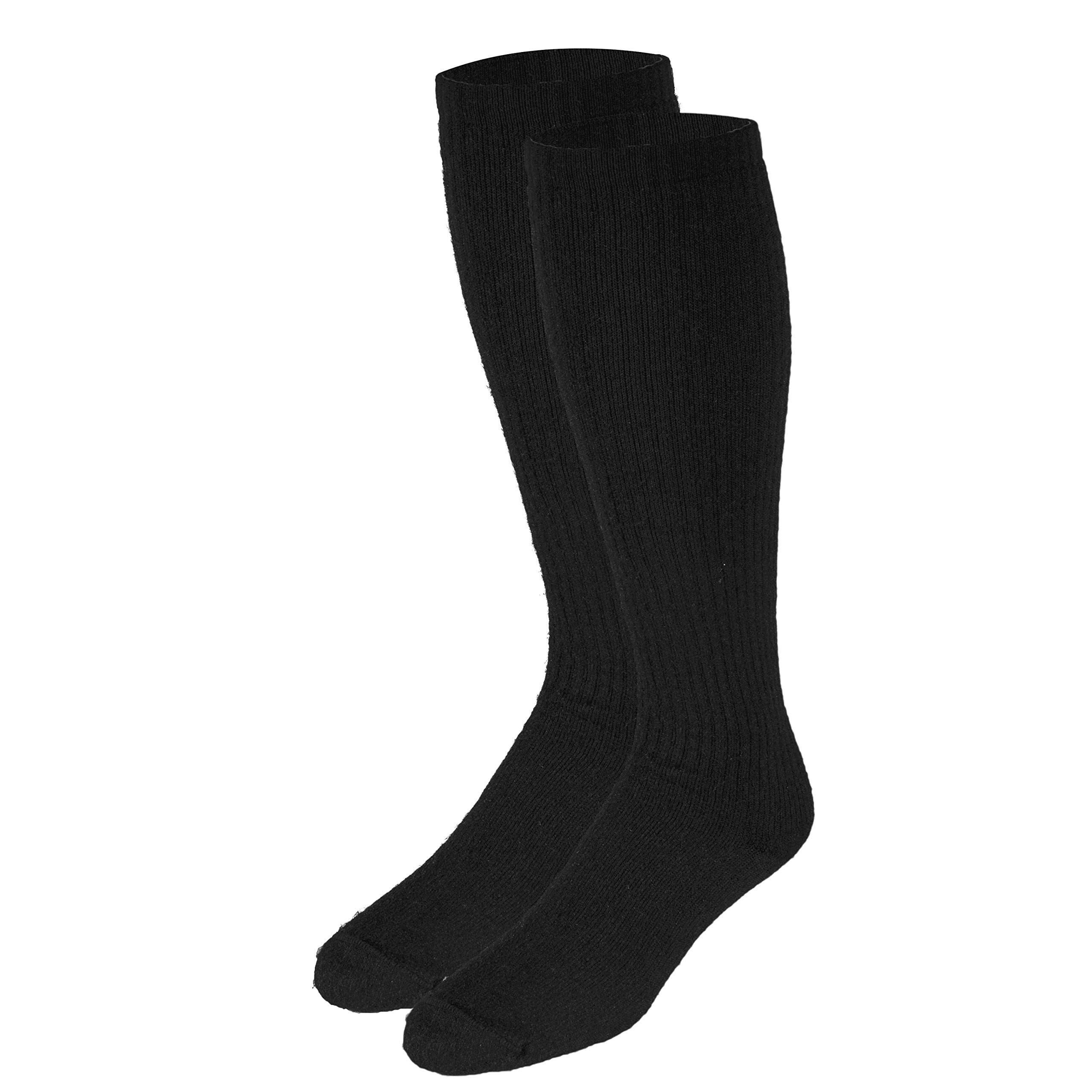 Truform Medical Compression Socks for Men & Women - 8-15 mmHg Knee High Support Socks, Over Calf Length, Black, Large - Ideal for Circulation, Travel, Running & Nursing Professionals