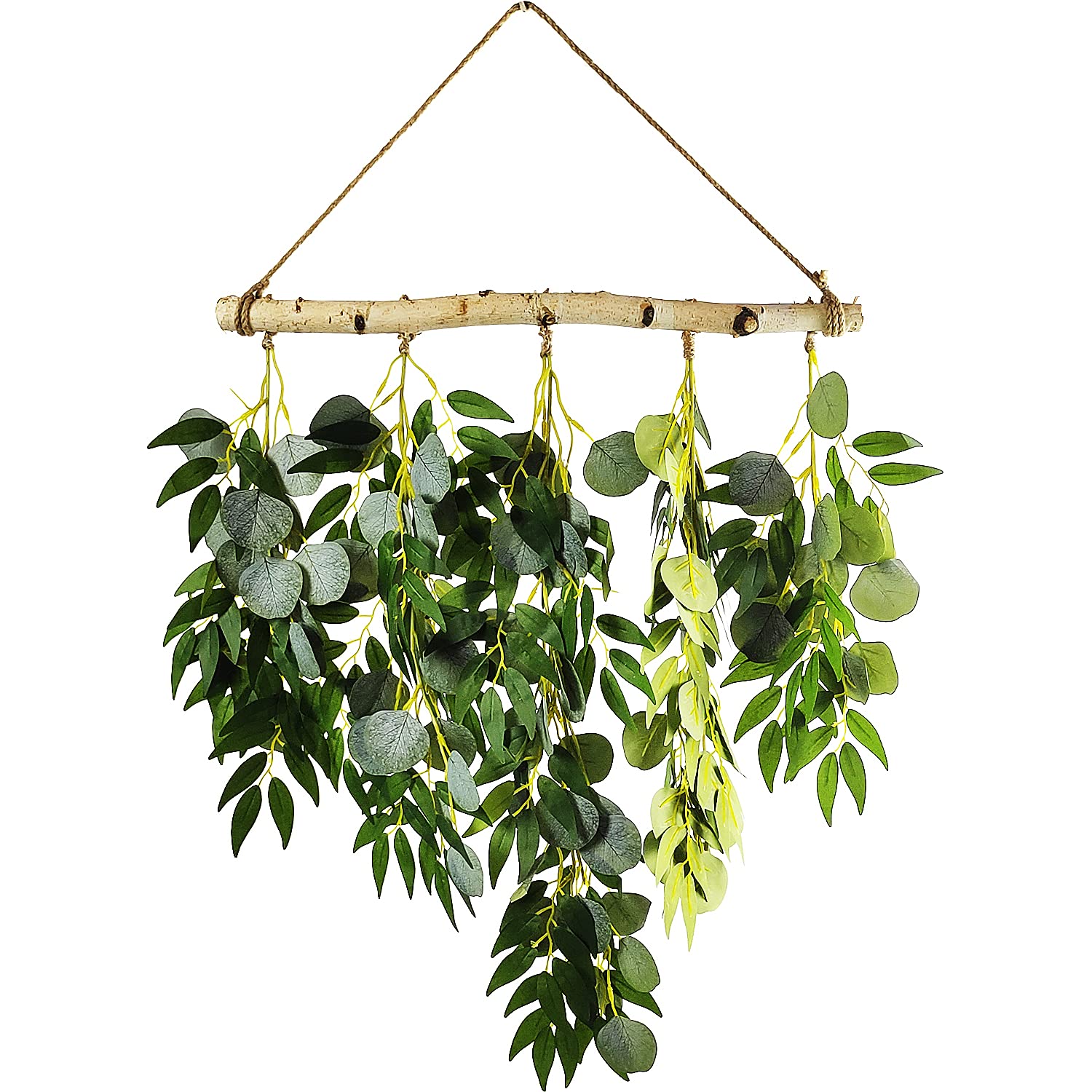Artificial Eucalyptus Wall Hanging Decor - Fake Eucalyptus Greenery for Farmhouse Rustic Home Decor - Perfect for Bedroom, Kitchen, Wedding, Nursery & Bathroom - Style C - Elegant Boho Wall Art for Living Room & Office Spaces