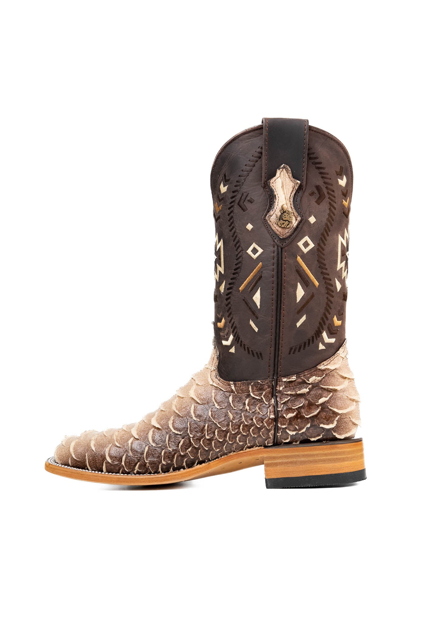 Python Saddle Brown Square Toe Cowboy Boots for Men - Western Style Leather Riding Boots with Exotic Snake Skin Pattern | Perfect for Country Music Festivals, Rodeo Events & Western Fashion Outfits