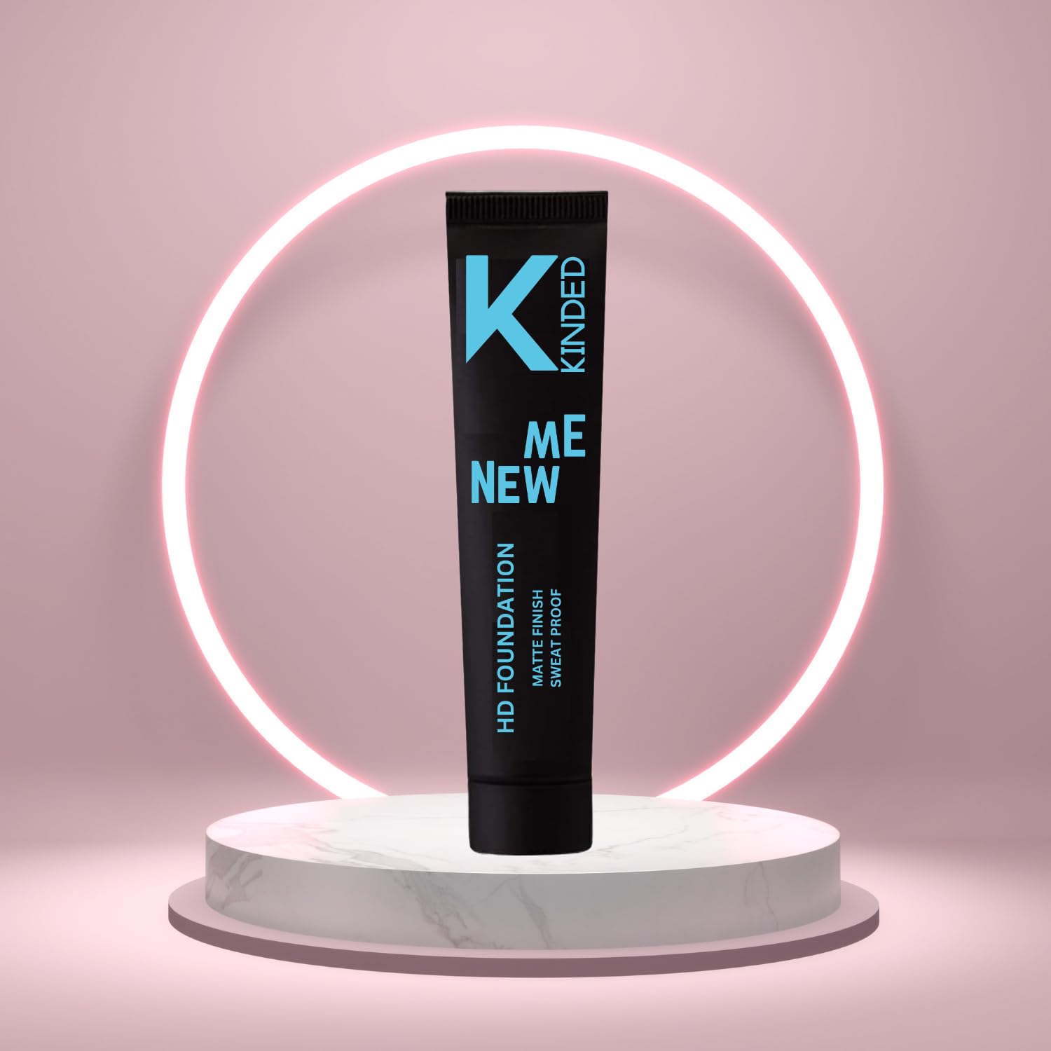 KINDED New Me HD Liquid Foundation - Oil Based Creamy Formula, Matte Finish, 30ml, 01 Light Shade - Sweat Proof, Waterproof, Buildable Coverage for Flawless Face Makeup | Perfect for Daily Wear, Special Occasions & Long-Lasting Makeup Looks