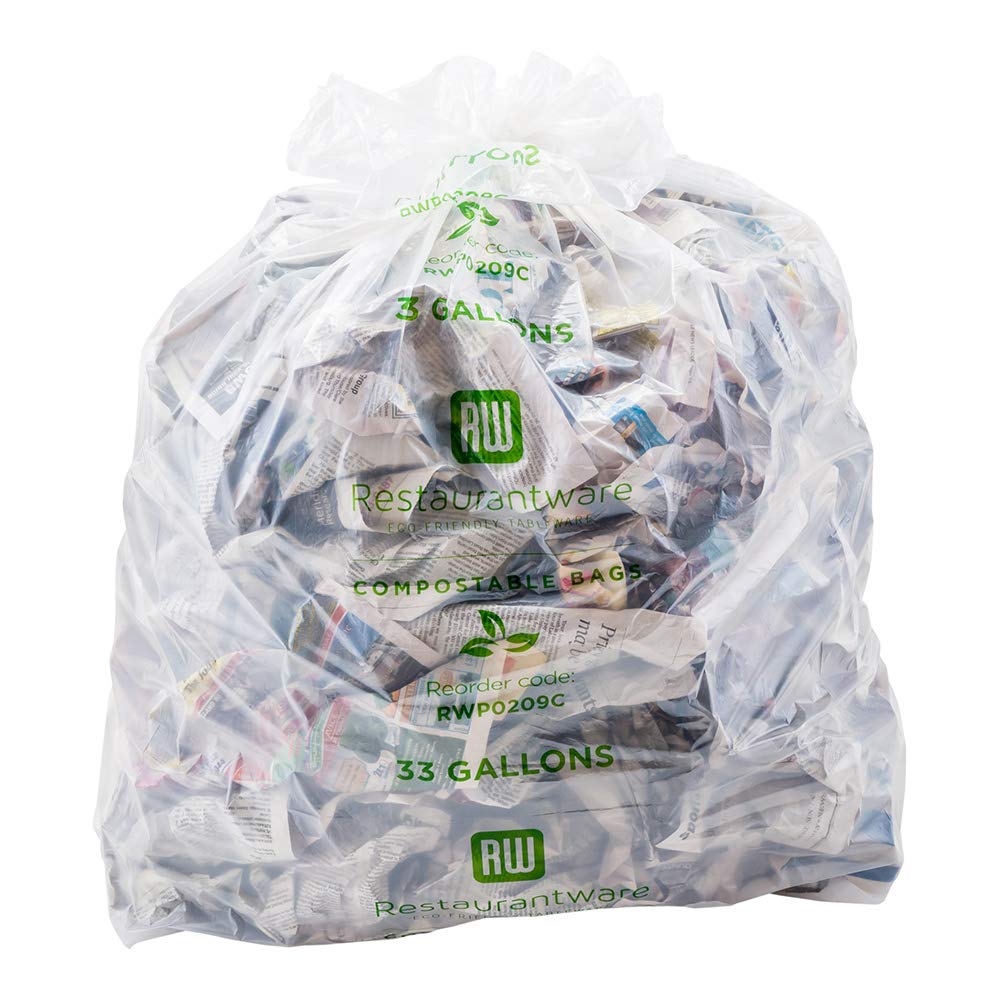 Basic Nature 33 Gallon Trash Can Liners - 100 Count Heavy Duty Clear Plastic Garbage Bags | Durable, Tear-Resistant & Unscented | Perfect for Restaurants, Kitchens & Large Waste Bins
