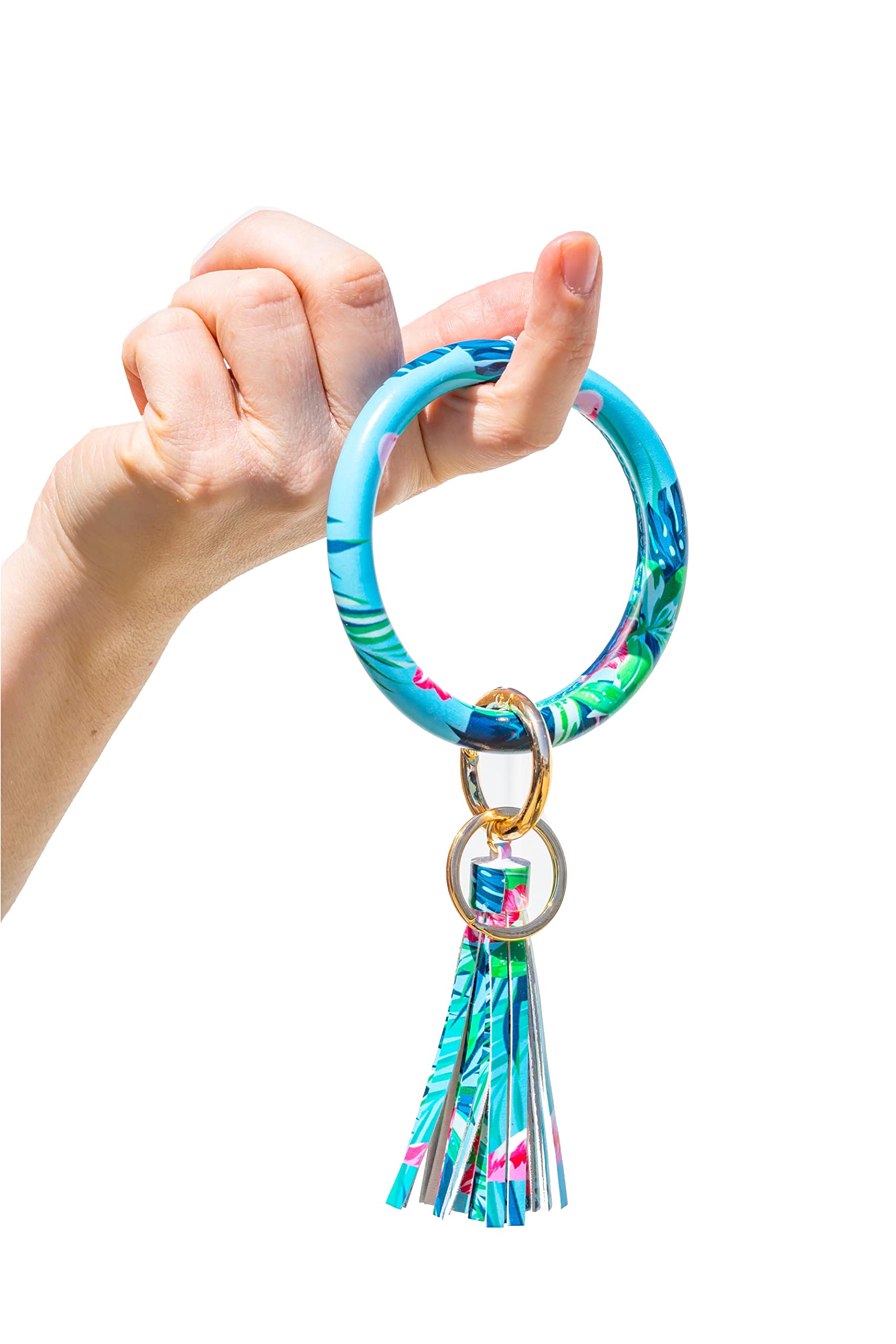 Krediz Key Ring Tassel Bracelets for Women - Adjustable Leather Wristlet Bangle with Removable Clasp & Matching Tassel (4