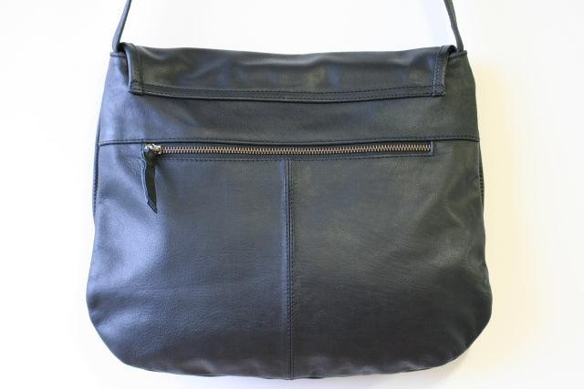 Stylish Black Curved Messenger Bag for Men & Women - Durable Crossbody Shoulder Bag for Work, Travel & Everyday Use