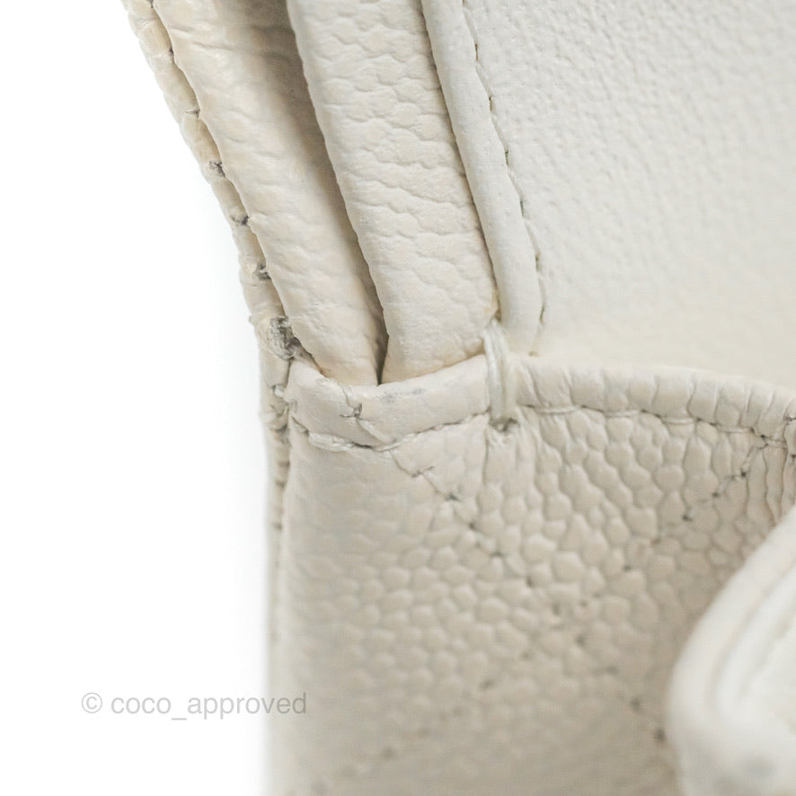 Chanel Classic Medium Double Flap Bag in White Caviar Leather with Silver Hardware - Luxury Handbag for Women, Perfect for Work, Parties & Everyday Use