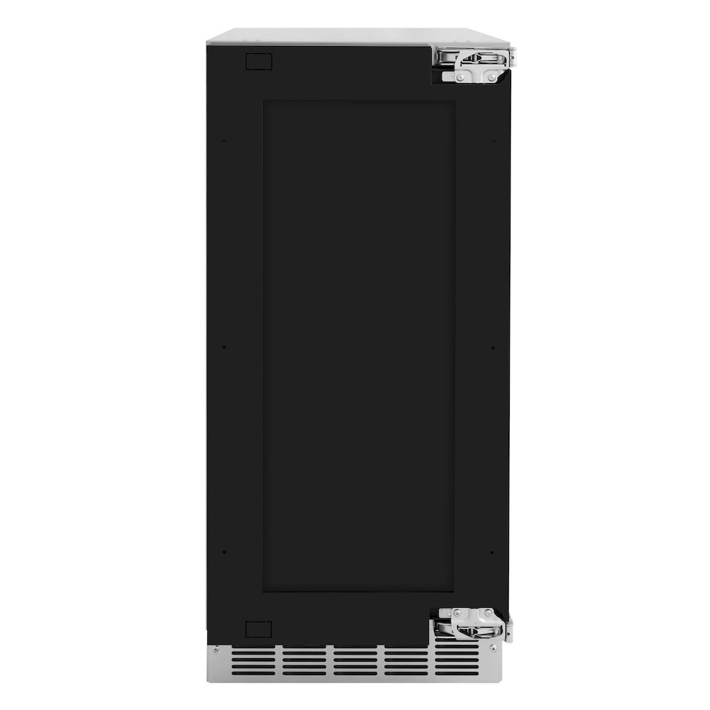 ZLINE Autograph Edition 15 Inch Built-In Ice Maker with Drain Pump - Stainless Steel Panel Ready Door & Matte Black Handle - Commercial Grade for Home Bars, Restaurants, and Entertaining Spaces (IGMDPZ 15 MB)