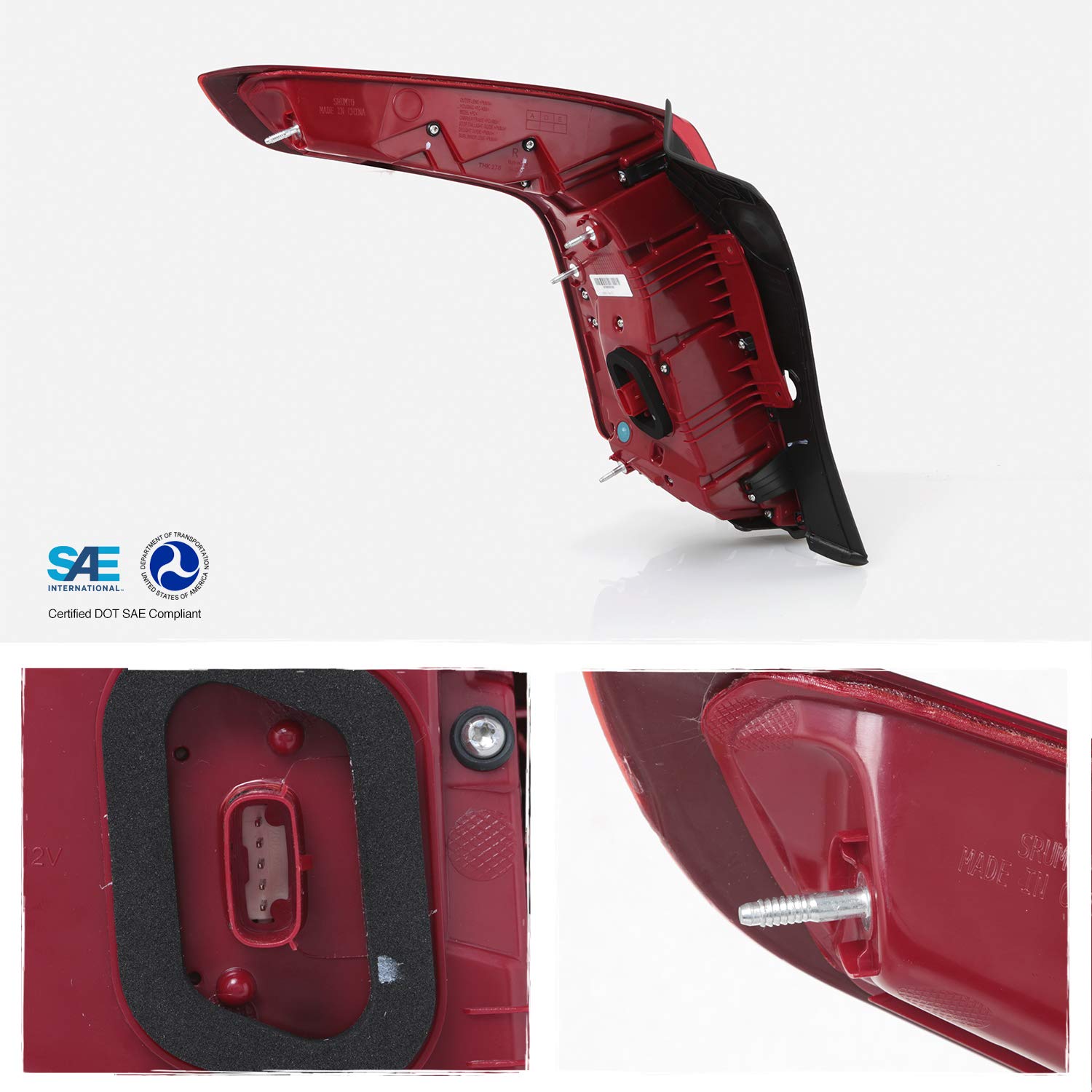 AKKON Full LED Tail Lights for 2020-2022 Cadillac XT5 - OE Style Dark Red Housing - Right Passenger Side Assembly - Perfect for Night Driving & Custom Car Upgrades