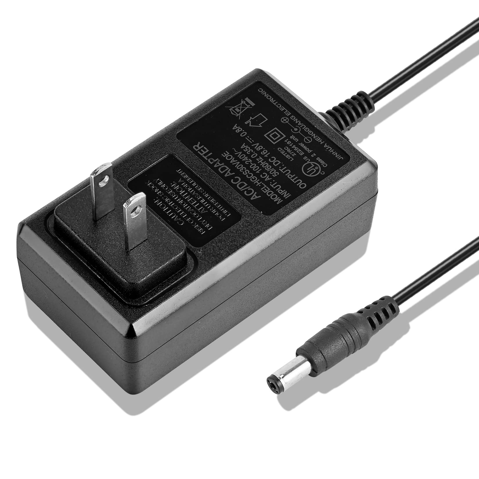 16.8V 0.8A Massage Gun Charger with AC/DC Adapter - Power Cord for Deep Tissue & Fascia Massage Guns - Perfect for Muscle Recovery, Pain Relief & Sports Therapy at Home/Gym