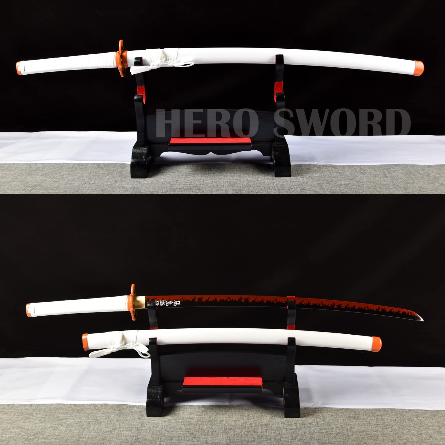 HERO SWORD Japanese Anime Katana - Hand Forged 1045 Carbon Steel Samurai Sword | Full Tang Handmade Demon Slayer Katana | Sharp Practical Blade for Cosplay, Martial Arts & Collection