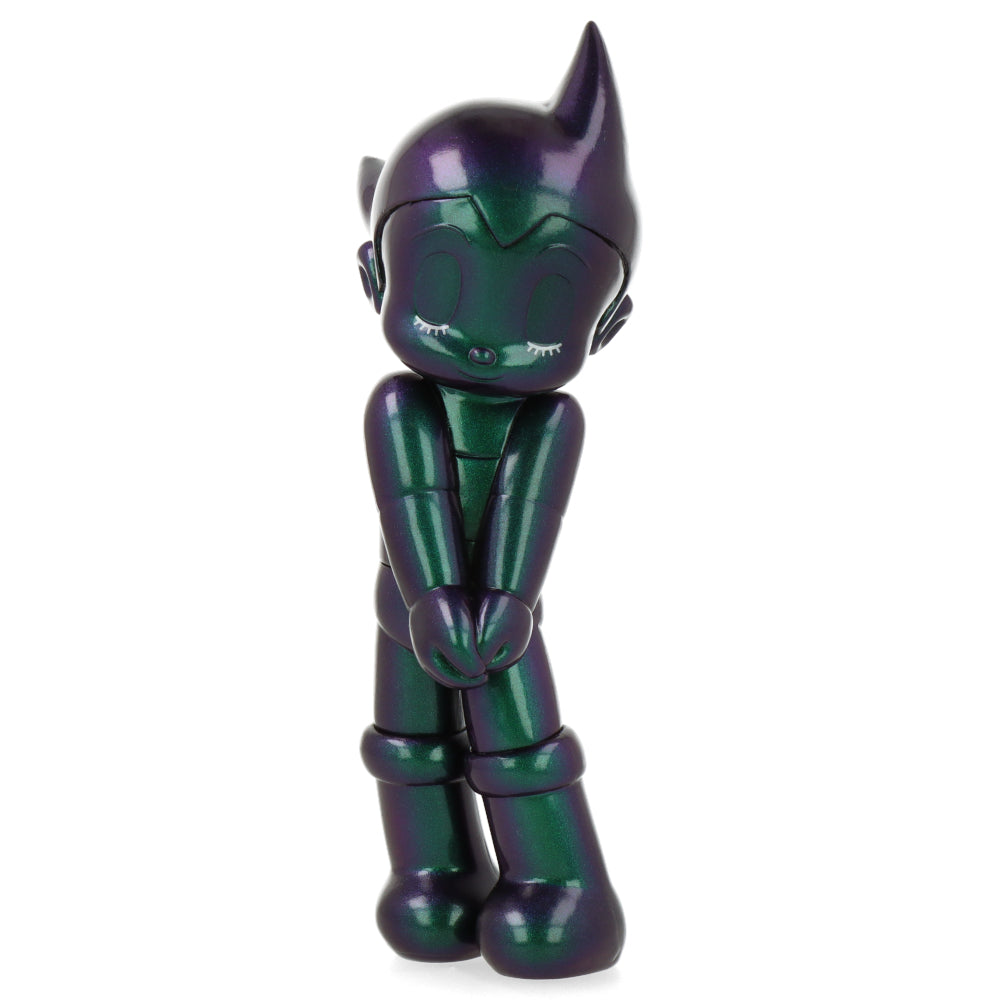 Astro Boy Shy Closed Eyes Metal Green Collectible Figure - Perfect for Anime Fans, Home Decor & Gift Giving