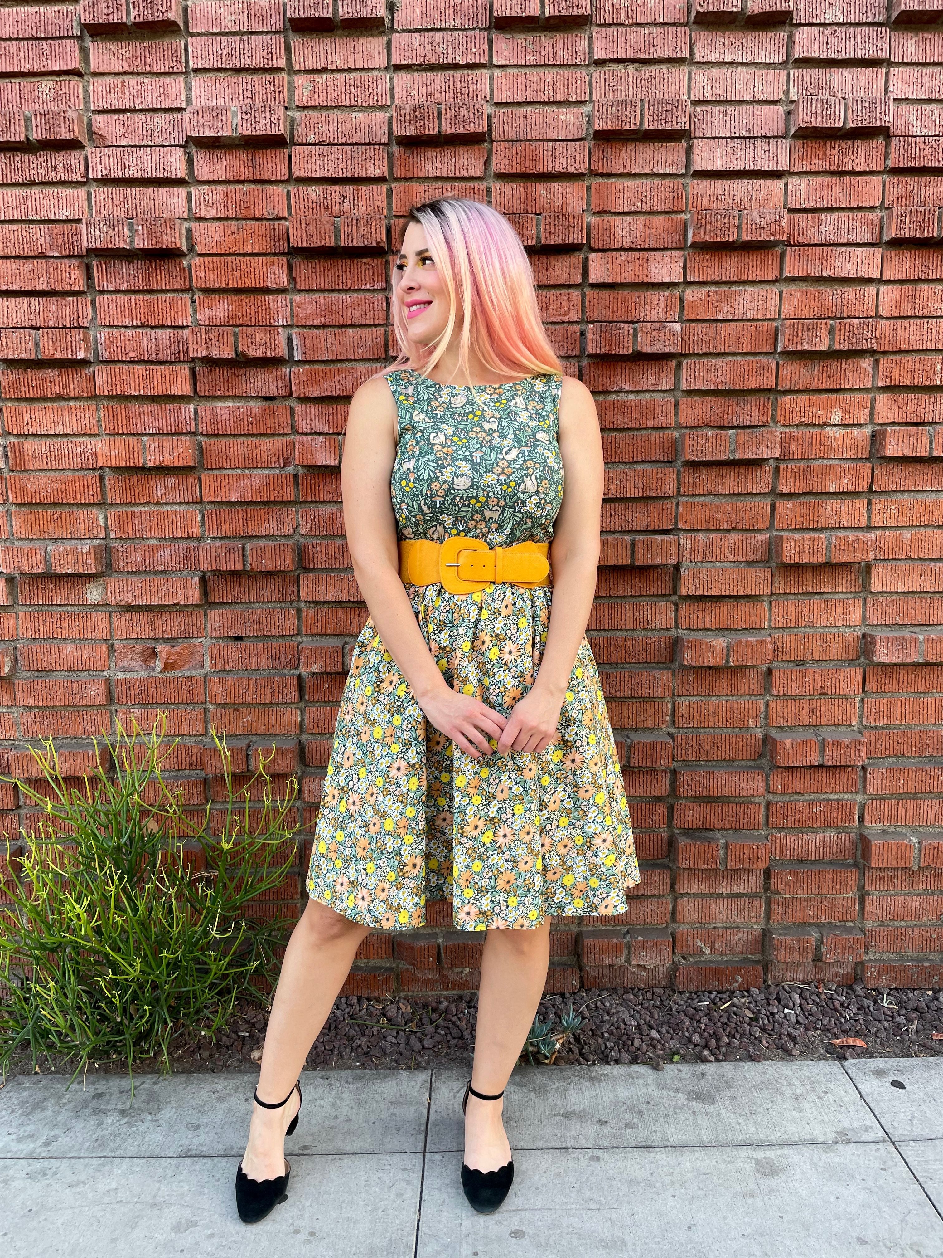 Stylish Twofer Dress for Women - Perfect for Casual Outings and Summer Parties | Cats in the Fields Print