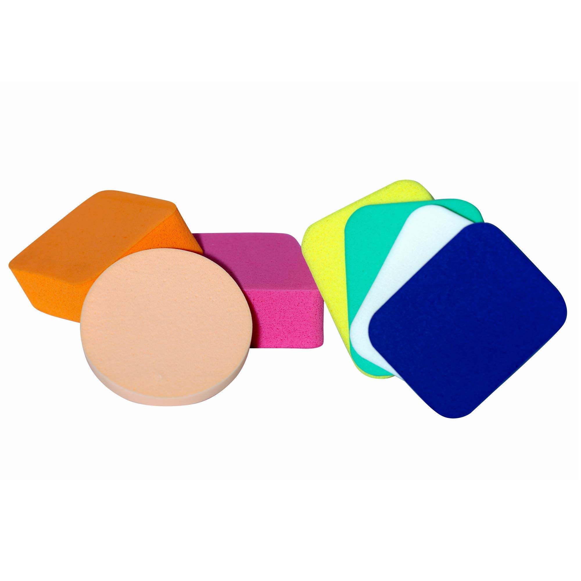 Professional Pink Shimmer Beauty Blender Sponge Puff for Flawless Makeup Application | 7-Piece Set with Different Shapes | Perfect for Foundation, Concealer & Powder Blending