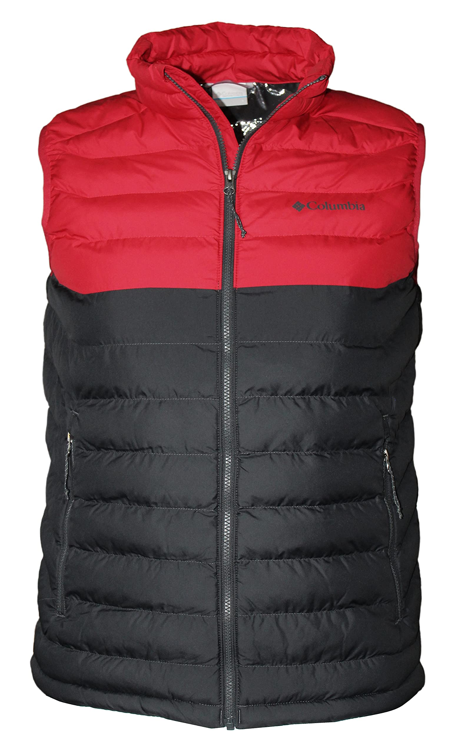 Columbia Men's White Out Omni-Heat Puffer Vest - Lightweight Insulated Winter Vest for Outdoor Activities, Hiking & Cold Weather