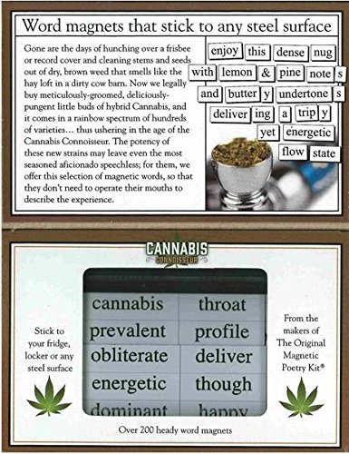 Magnetic Poetry Cannabis Connoisseur Kit - 200+ Refrigerator Word Magnets for Creative Writing - Made in USA - Perfect for Fridge Poetry, Love Letters & Stoner Humor