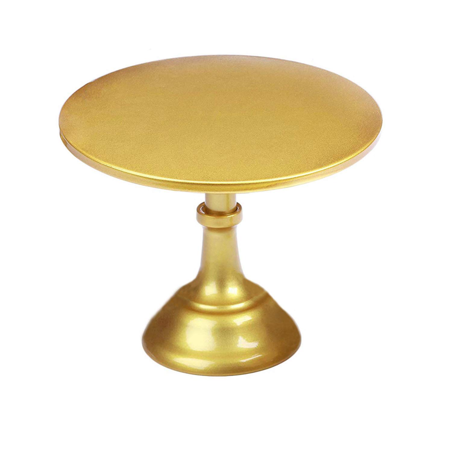 10 Inch White Metal Cake Stand Holder - Elegant Cupcake Display for Wedding, Birthday, Reception - Gold Accent Decor for Dessert Tables & Party Buffets