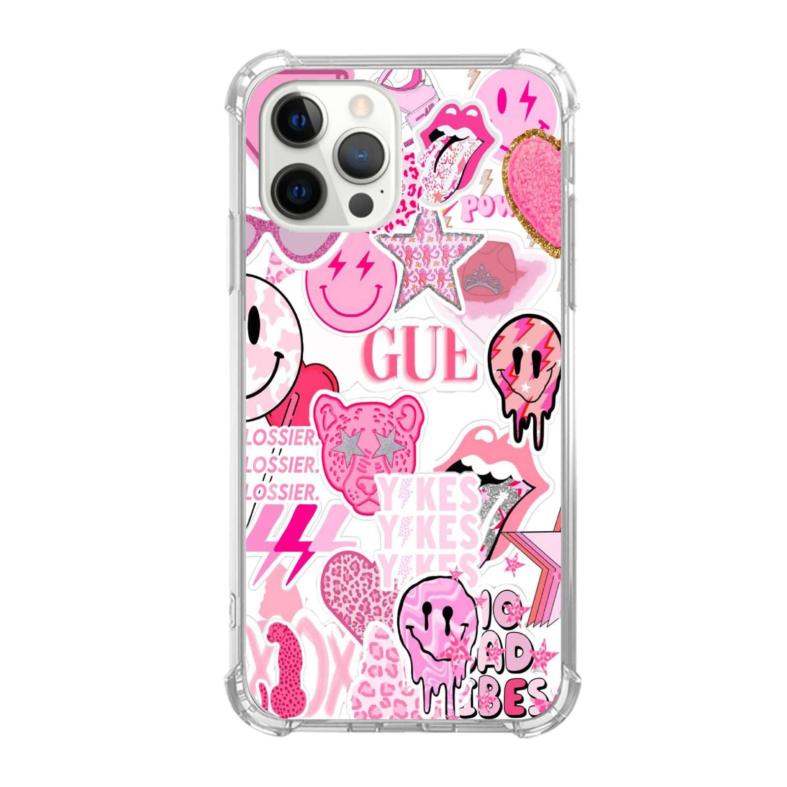 Trendy Pink Indie Aesthetic Hippie Collage Phone Case Compatible with iPhone 11 Pro Max - Colorful Protective Cover for Teen Girls | Perfect for Music Festivals, Campus Life & Boho Style Outfits