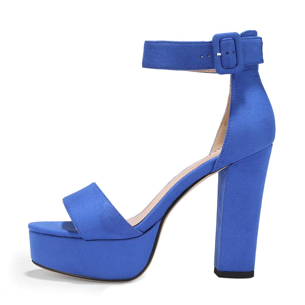 IDIFU IN5 Sabrina Women's Platform Heels - Chunky Block Heel Sandals with Ankle Strap | Open Toe Dress Shoes for Wedding, Party & Special Occasions | Comfortable & Stylish High Heels for Evening Events, Date Night & Formal Wear