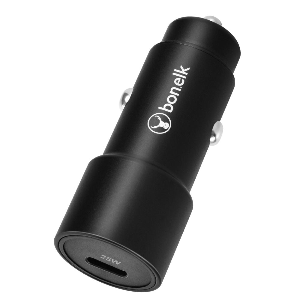 Bonelk Eco Series 25W PD USB C Car Charger Fast Charging - Black | Compatible with iPhone 15/14/13, Samsung Galaxy, iPad | Perfect for Road Trips & Daily Commute