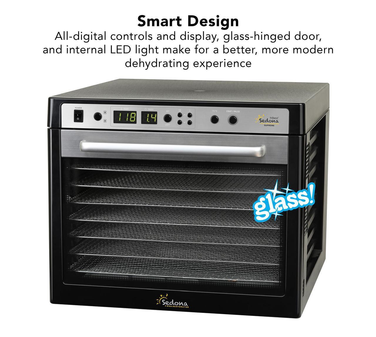 Sedona Supreme Commercial Food Dehydrator - 9 Stainless Steel Trays for Jerky, Fruits & Herbs | Perfect for Home Chefs & Small Businesses