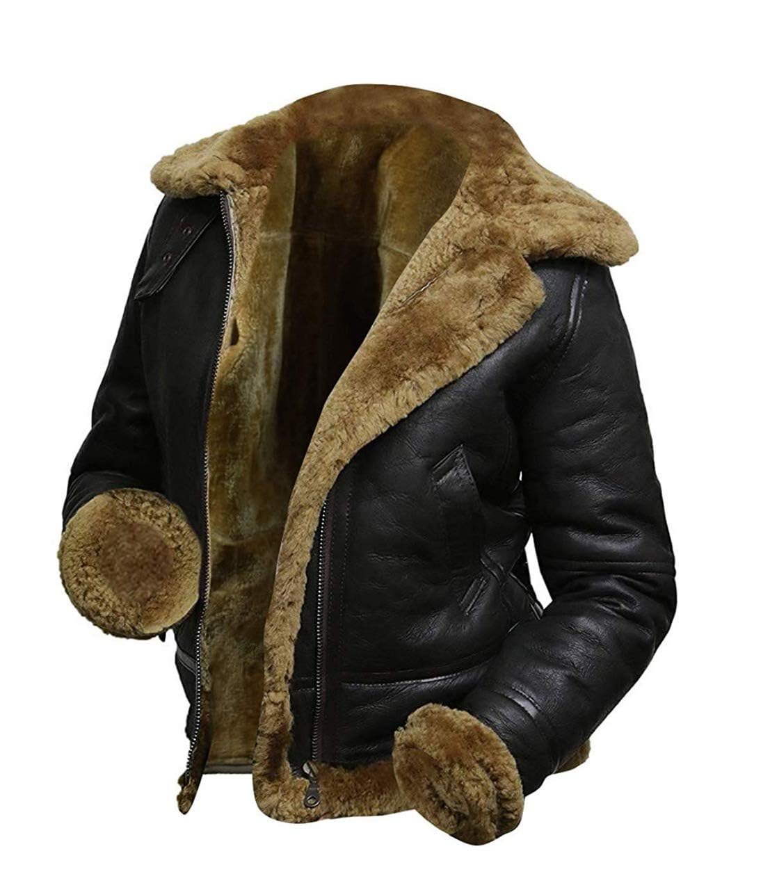 Genuine Leather Aviator Bomber Jacket for Women with Real Shearling Lining - Warm Winter Flight Jacket Hoodie in Black | Perfect for Outdoor Adventures, Travel & Casual Wear